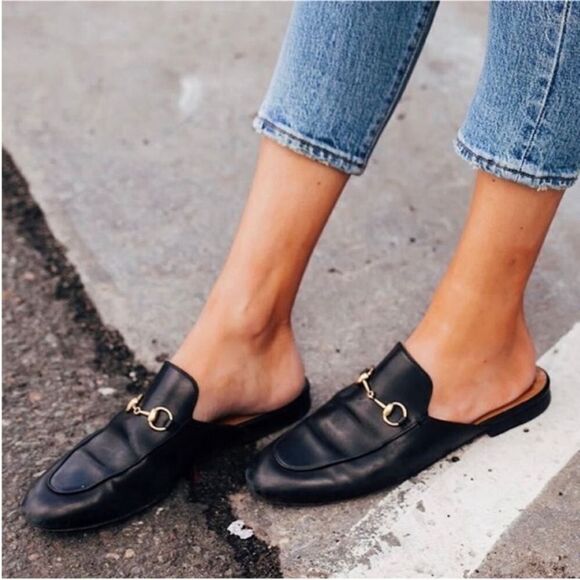 Gucci Princetown Horsebit Leather Slip On Mules Black Size EU 37.5 US 7.5 - Picture 10 of 10